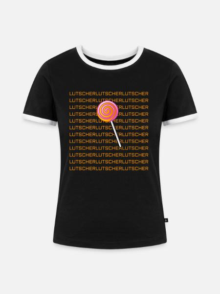 Lutscher - Frauen Kontrast-T-Shirt - Schwarz/Weiß