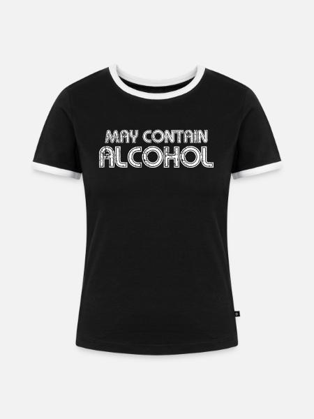 Alkohol - Frauen Kontrast-T-Shirt - Schwarz/Weiß