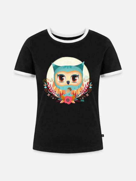 Schöne Herbstfarbe - Frauen Kontrast-T-Shirt - Schwarz/Weiß