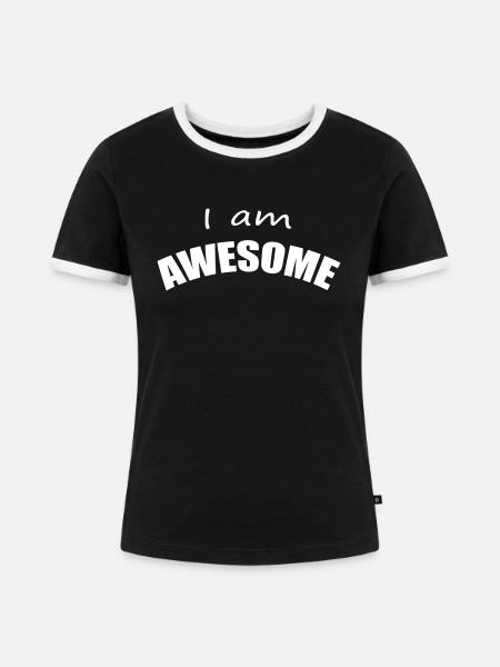 AWESOME - Frauen Kontrast-T-Shirt - Schwarz/Weiß