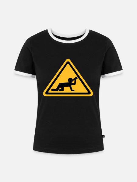 Alkohol - Frauen Kontrast-T-Shirt - Schwarz/Weiß