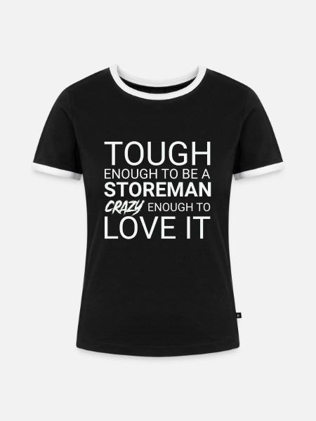 Storeman Crazy - Frauen Kontrast-T-Shirt - Schwarz/Weiß