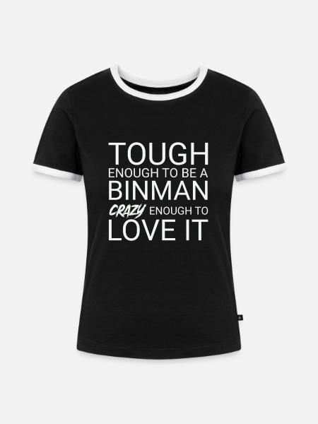 Binman Crazy - Frauen Kontrast-T-Shirt - Schwarz/Weiß