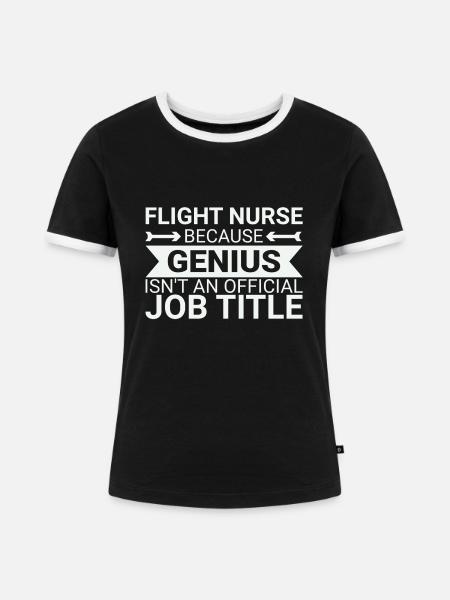 Flight Nurse Genius Luftrettung - Frauen Kontrast-T-Shirt - Schwarz/Weiß