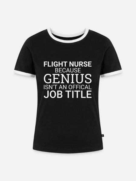 Flight Nurse Genius Luftrettung - Frauen Kontrast-T-Shirt - Schwarz/Weiß