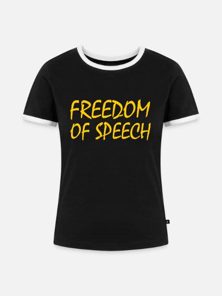 Freedom of speech - Frauen Kontrast-T-Shirt - Schwarz/Weiß