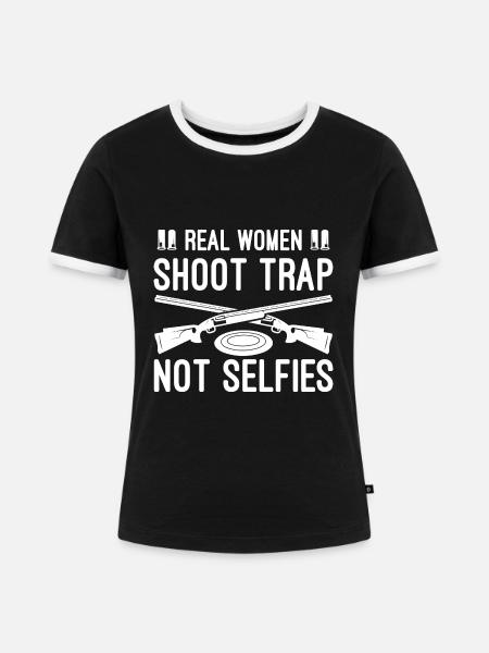 Trapschießen - Frauen Kontrast-T-Shirt - Schwarz/Weiß