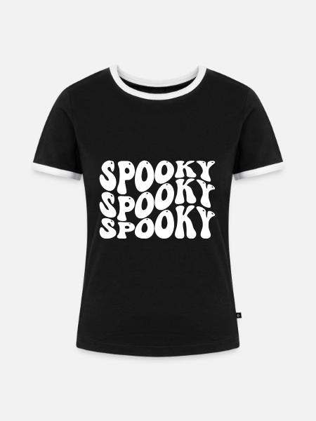 Spooky - Frauen Kontrast-T-Shirt - Schwarz/Weiß