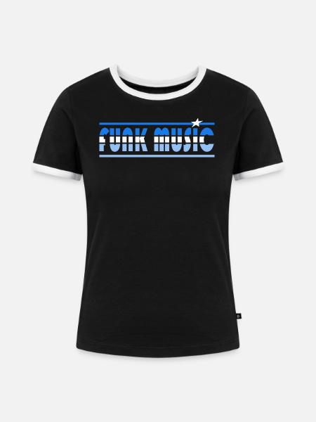 Funk Musik Funky Retro - Frauen Kontrast-T-Shirt - Schwarz/Weiß