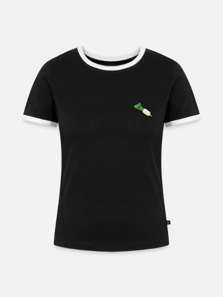 Rettich - Frauen Kontrast-T-Shirt - Schwarz/Weiß