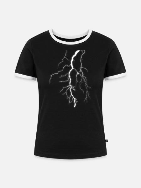 Blitze - Frauen Kontrast-T-Shirt - Schwarz/Weiß