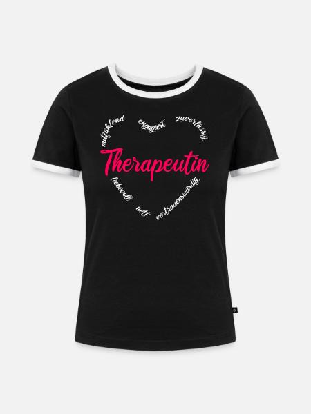 Therapeutin Psychotherapeutin Geschenk - Frauen Kontrast-T-Shirt - Schwarz/Weiß