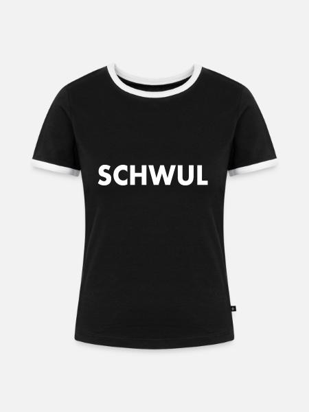 Schwul - Frauen Kontrast-T-Shirt - Schwarz/Weiß