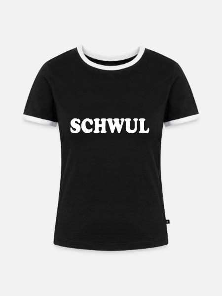 Schwul - Frauen Kontrast-T-Shirt - Schwarz/Weiß