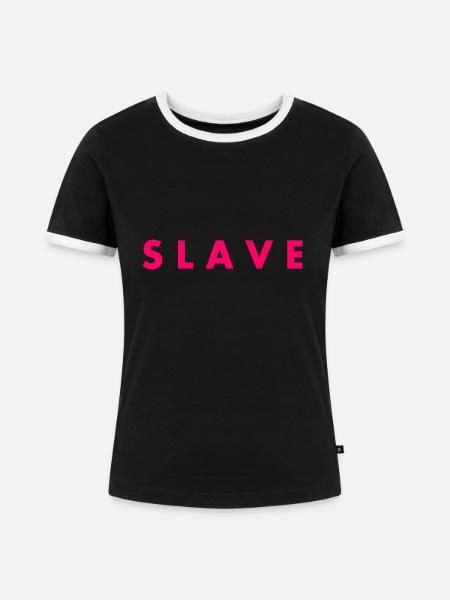 Slave - Frauen Kontrast-T-Shirt - Schwarz/Weiß