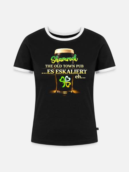 shamrock_es_eskaliert_eh - Frauen Kontrast-T-Shirt - Schwarz/Weiß