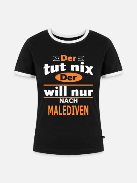 MALEDIVEN - Frauen Kontrast-T-Shirt - Schwarz/Weiß