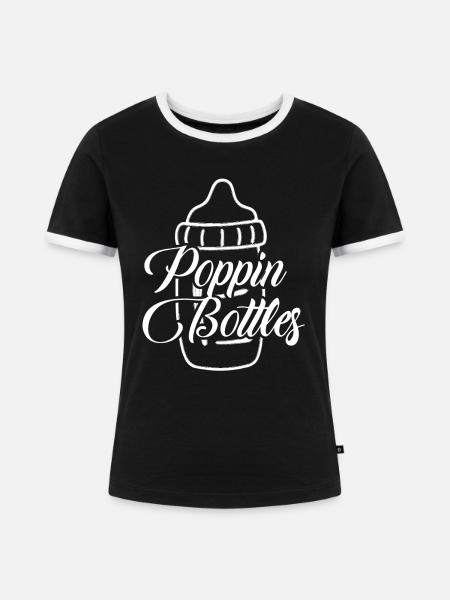 Poppin' Bottles - Frauen Kontrast-T-Shirt - Schwarz/Weiß