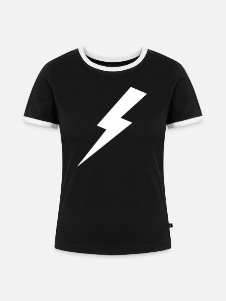 Lightning Bolt - Frauen Kontrast-T-Shirt - Schwarz/Weiß