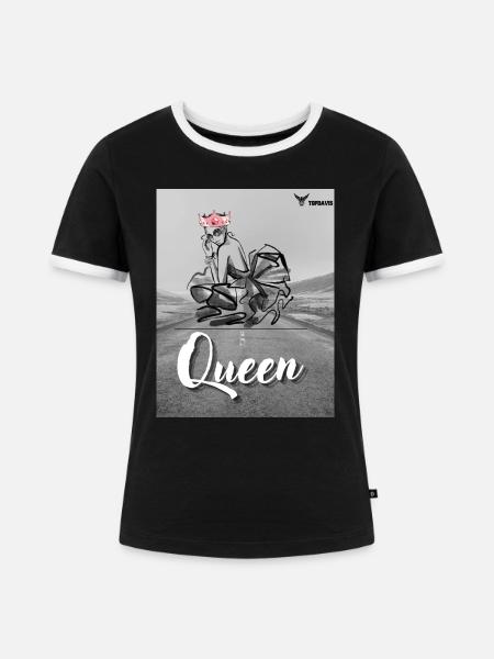 Queen - Frauen Kontrast-T-Shirt - Schwarz/Weiß