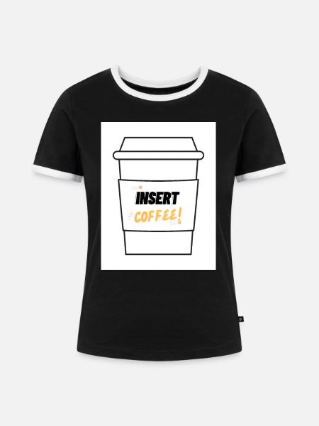 Insert Coffee Label LSHYBW - Frauen Kontrast-T-Shirt - Schwarz/Weiß