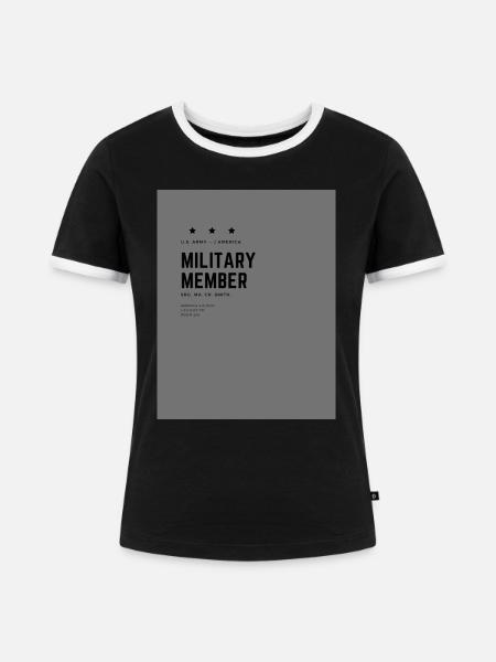Military Member Design - Frauen Kontrast-T-Shirt - Schwarz/Weiß