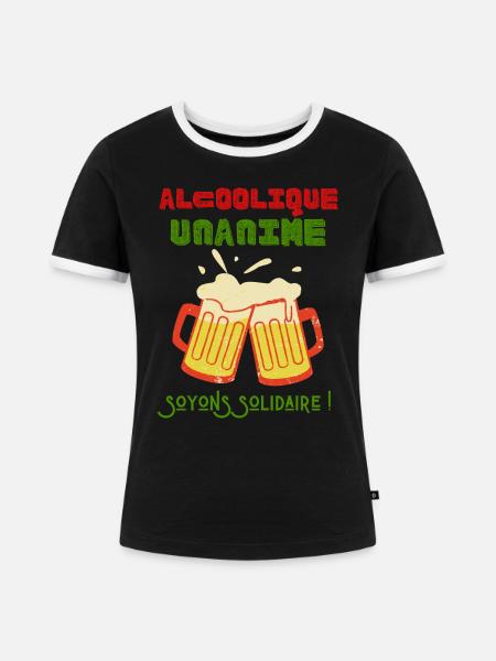 Einstimmiger Alkoholiker - Frauen Kontrast-T-Shirt - Schwarz/Weiß