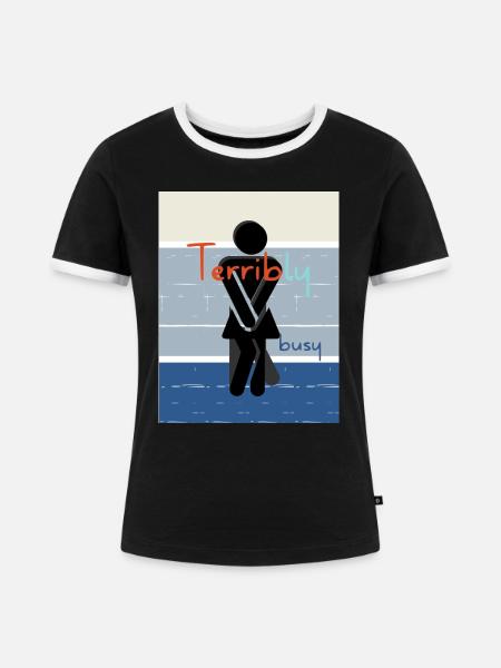 Monströs schrecklich beschäftigt. - Frauen Kontrast-T-Shirt - Schwarz/Weiß