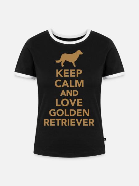 Golden Retriever - Frauen Kontrast-T-Shirt - Schwarz/Weiß
