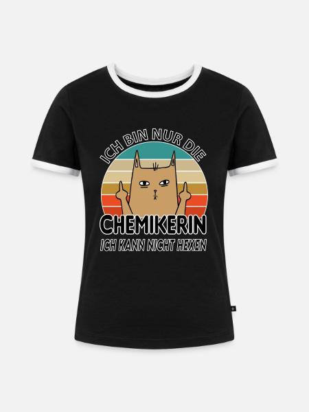 Chemikerin - Frauen Kontrast-T-Shirt - Schwarz/Weiß