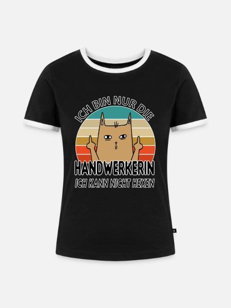 Handwerkerin - Frauen Kontrast-T-Shirt - Schwarz/Weiß
