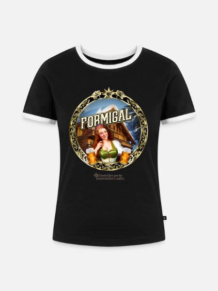 Formigal Spanien Skigebiet - Frauen Kontrast-T-Shirt - Schwarz/Weiß