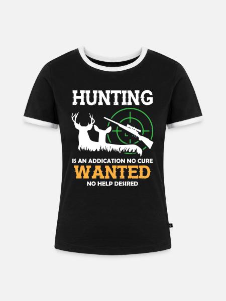Hunting Addication1 - Frauen Kontrast-T-Shirt - Schwarz/Weiß
