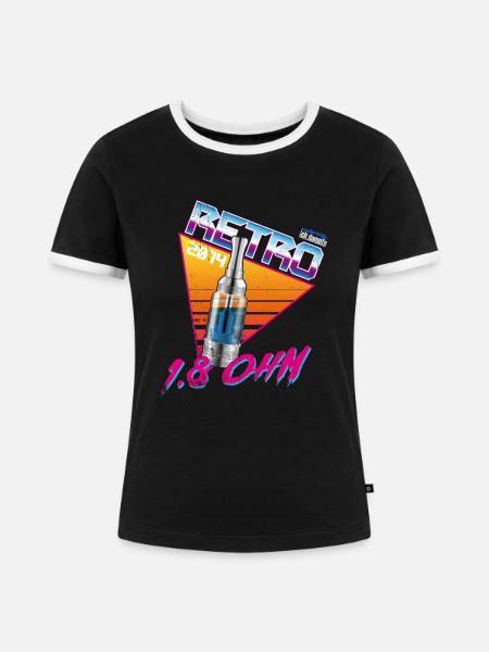 retro 1,8ohm - Frauen Kontrast-T-Shirt - Schwarz/Weiß