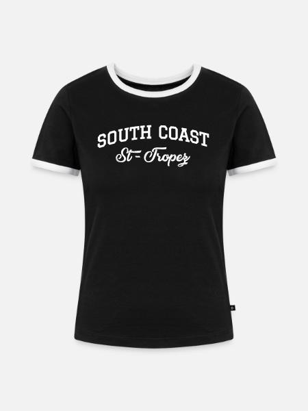 SÜDKÜSTE St-Tropez - Frauen Kontrast-T-Shirt - Schwarz/Weiß