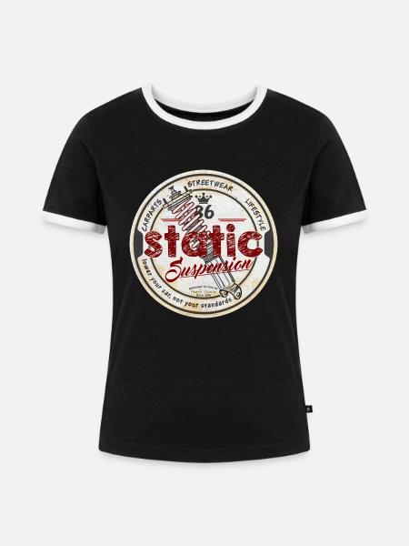 Static Suspension - Frauen Kontrast-T-Shirt - Schwarz/Weiß