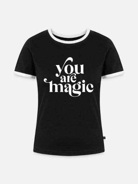 Du bist Magie - Frauen Kontrast-T-Shirt - Schwarz/Weiß