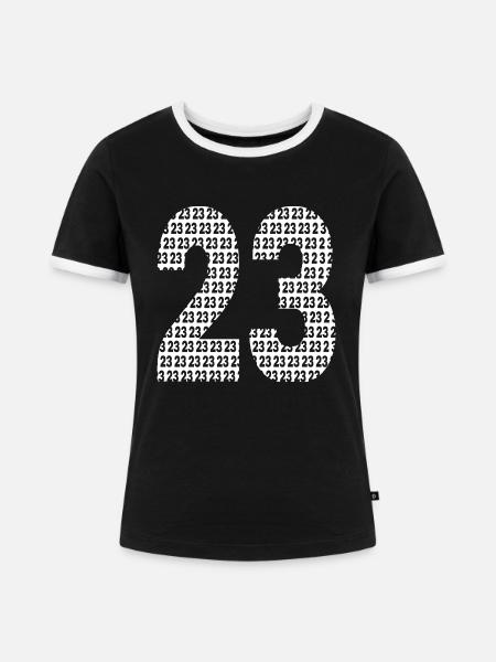 23 Tekno 23 - Frauen Kontrast-T-Shirt - Schwarz/Weiß