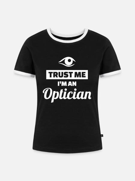 Optiker - Frauen Kontrast-T-Shirt - Schwarz/Weiß