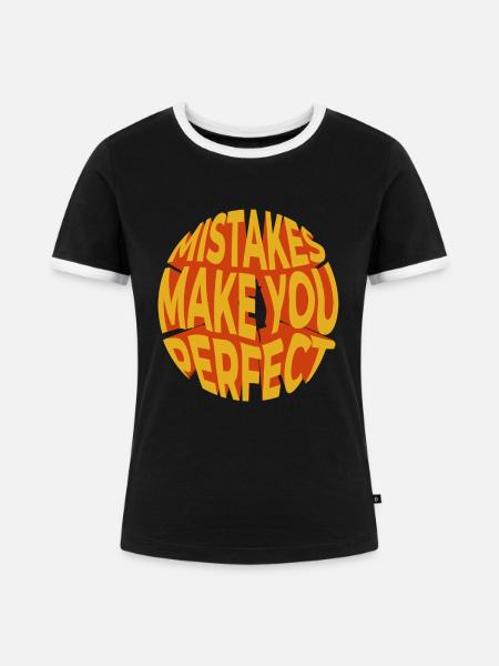 Fehler machen Sie perfekt - Frauen Kontrast-T-Shirt - Schwarz/Weiß