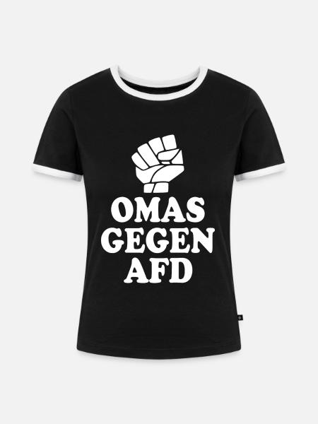 Omas gegen rechts - Frauen Kontrast-T-Shirt - Schwarz/Weiß