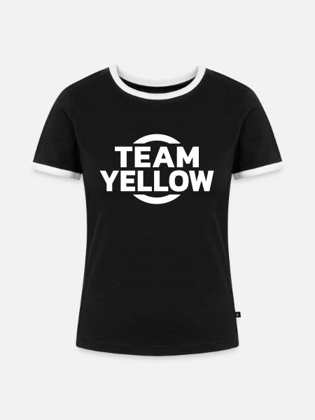 Team Yellow - Frauen Kontrast-T-Shirt - Schwarz/Weiß
