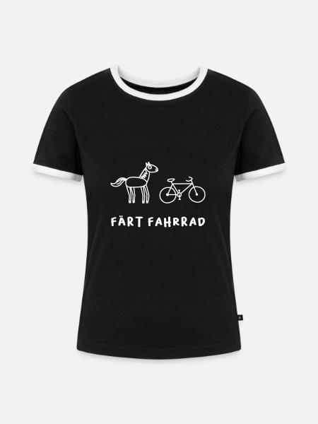 Färt Fahrrad - Frauen Kontrast-T-Shirt - Schwarz/Weiß