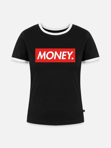 MONEY - Frauen Kontrast-T-Shirt - Schwarz/Weiß