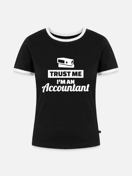 Buchhalter - Frauen Kontrast-T-Shirt - Schwarz/Weiß