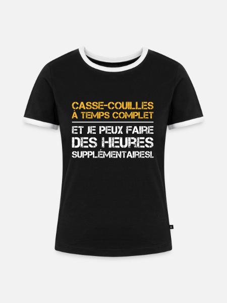 Vollzeit-Draufgänger - Frauen Kontrast-T-Shirt - Schwarz/Weiß
