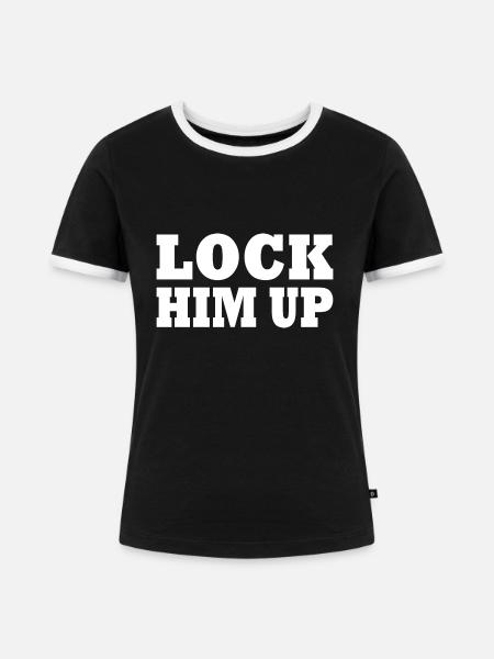 Lock him up - Frauen Kontrast-T-Shirt - Schwarz/Weiß
