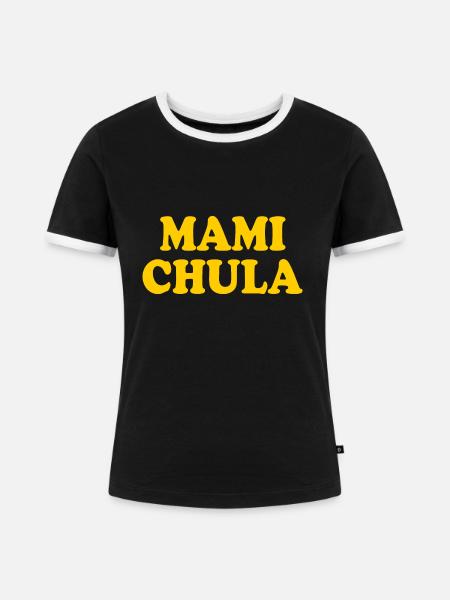 Mami chula - Frauen Kontrast-T-Shirt - Schwarz/Weiß