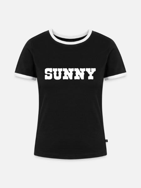 Pferd Sunny - Frauen Kontrast-T-Shirt - Schwarz/Weiß