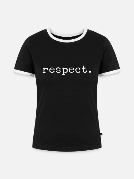 Respekt - Frauen Kontrast-T-Shirt - Schwarz/Weiß